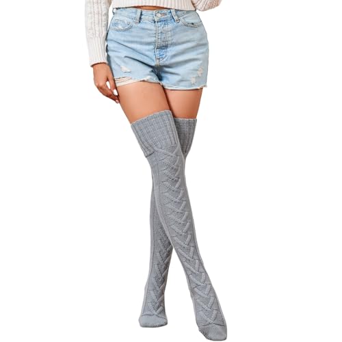 Image of Sexybody Women's Thigh High Socks Over the Knee Knit Socks, Winter Leg Warmers Stockings Knee High Tube Arctic Fleece