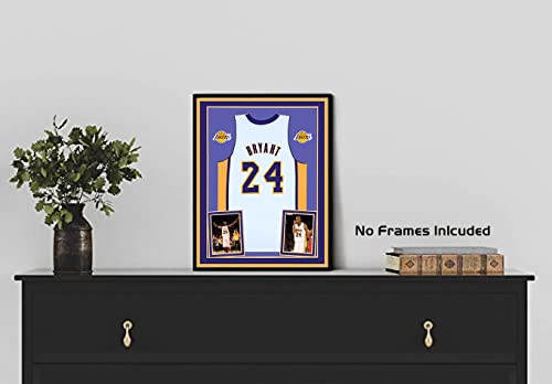 Kob Black Mamba #24 Lakers Jersey Wall Art Poster, 16" X 20" Inspirational Black Mamba Wall Art Basketball Jersey Canvas Wall Art, Unique Gift For Basketball, Sports Fan, Men, Boys, Teens, - No Frame #TOP3