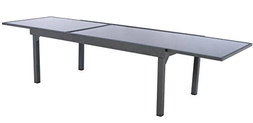Hespéride Table Piazza Extensible 12 Personnes Anthracite/Graphite