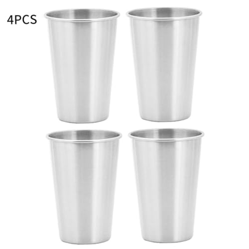 Vasos de acero inoxidable reutilizables de 500 ml pack de 4 5