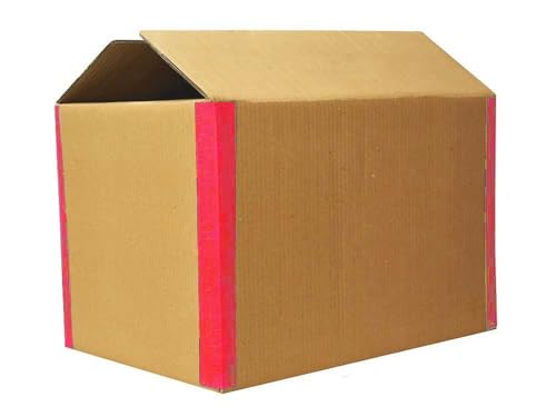 Image of MM WILL CARE - WE WILL CARE YOUR PRODUCTS Large Corrugated Packing Boxes Size: 27 X 18 X 12 Inch- 5ply - Heavy Duty with Reinforced Edges(RED) (Pack of 5)