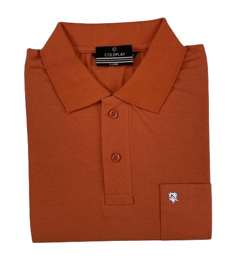 Image of COLDPLAY Men's Cotton Blend Solid Polo T-Shirt | Men's Half Sleeve Polo T-Shirt