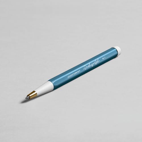Image of LEUCHTTURM1917 Gel Pen Drehgriffel No.1 Stone Blue | Document Proof Black Ink, Twist Mechanism, 0.5mm Tip, Premium Writing Pen, Gift for Writers