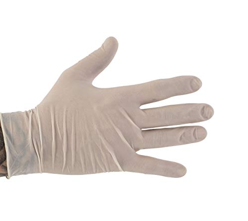 Pack of 100 Medium White Latex Gloves, Lightly Powdered, Medical use, by Gocableties