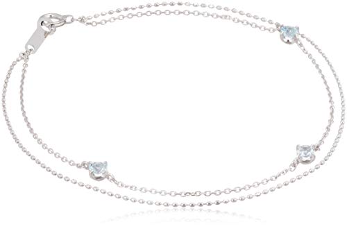 4℃(ヨンドシー) 2連風 アクアマリンK10ホワイトゴールド(WG)ブレスレット 110926133204