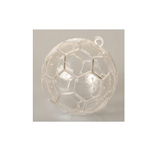 12X Scatola portaconfetti in Pexiglass a forma di palla pallone calcio diametro 6cm porta confetti