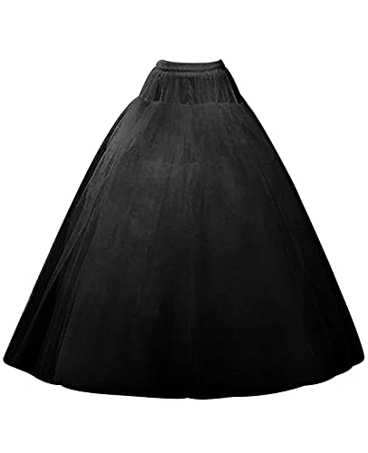 SuBleer Plus Size 4-Layer Hoopless A-Line Petticoat Crinoline Underskirt
