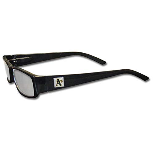MLB Black Reading Glasses, +1.75, Oakland Athletics