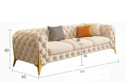 Image of Luxury Sofa Set Luxury Chesterfield Sofa in for Home Living Room & Office (3+1+Ottoman (Beige))