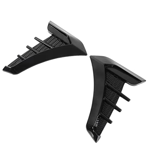 2pcs Side Vent Trim Decoration Sticker Rubber Shark Gills Gloss Black Universal for Cars