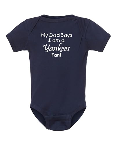 Image of Cute My Dad Says I am a Baseball Fan Baby Bodysuit