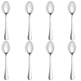 QUCHER 8"(20.3cm)8 Stück Suppentassenlöffel Esslöffel Edelstahl Suppenlöffel Kaffeelöffel Tabelle Abendessen Löffel Tafelgeschirr besteck set für Heimgebrauch Küche Gaststätte
