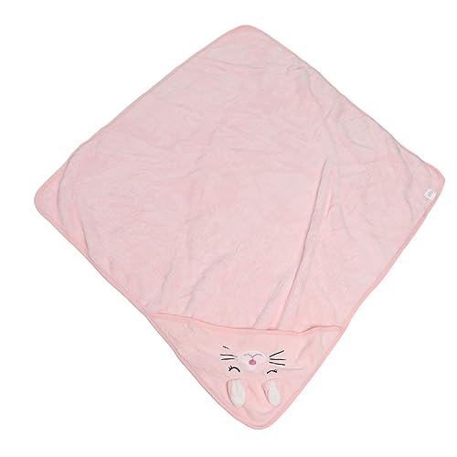 Serviette à capuche bébé en velours corail rose cadeau naissance - 6