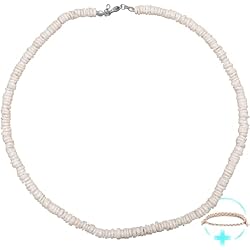 Collar Aesthetic Hombre Uonel INDUSTRY Collar Hawaiano de conchas blancas, redondo, de Acero inoxidable, Colgante surfero para Hombre Juvenil playero