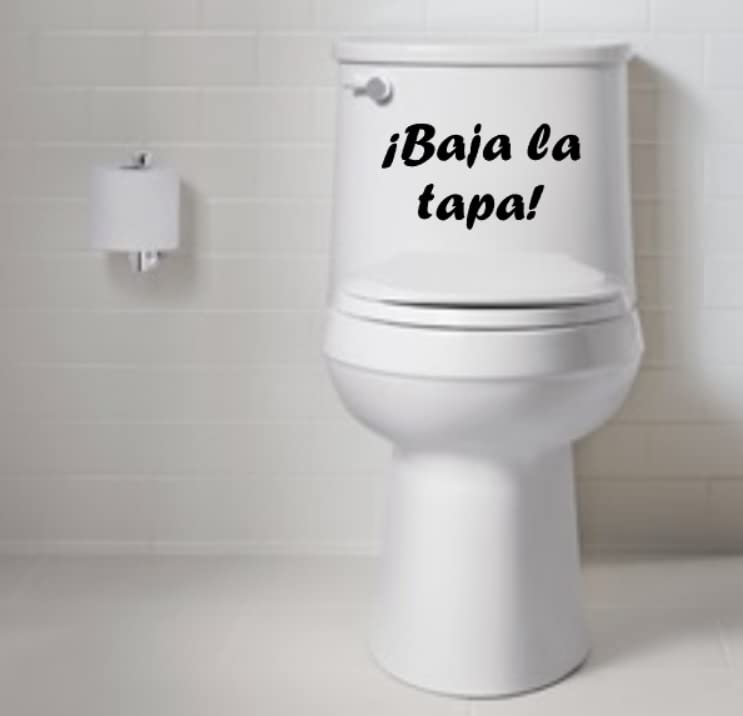 Desconocido Vinilo de Corte Pegatina ¡Baja la Tapa! para WC 25x13cm (Negro)