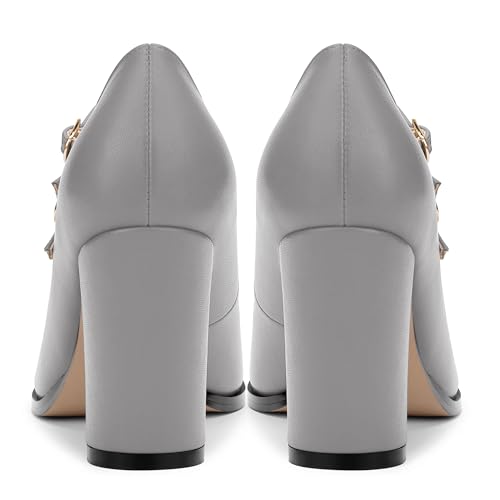 Women's Mary Jane Single Shoes, High Heeled Close Toe Pumps for Women, Comfortable Square Toe Dress Wedding Shoes4