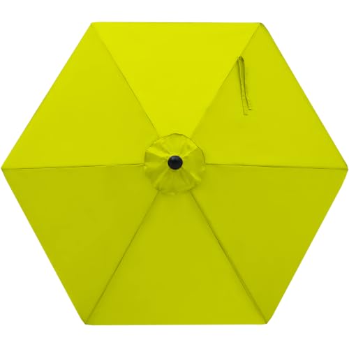 Image of MASTERCANOPY Patio Umbrella 7.5 ft Replacement Canopy for 6 Ribs-Lemon green Canopy Only