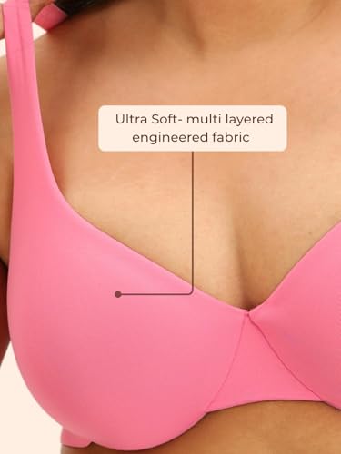 Image of Women Underwired Minimizer Bra with Adjustable Straps | Seamless and Invisible | Non-Padded Full Coverage and Breathable Bra | Light Minimising Effect
