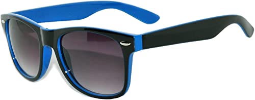 OWL Vintage Two Tone Sunglasses Smoke and Mirror Lens - Assorted Square Retro Womens and Mens Shades UV 400 Protection