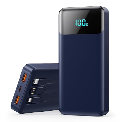 Portable Charger 40800mAh Power Bank with 3 Built-in Cables,PD 25W