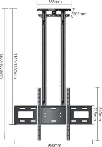 Support de montage de plafond pour téléviseur 37-80" réglable