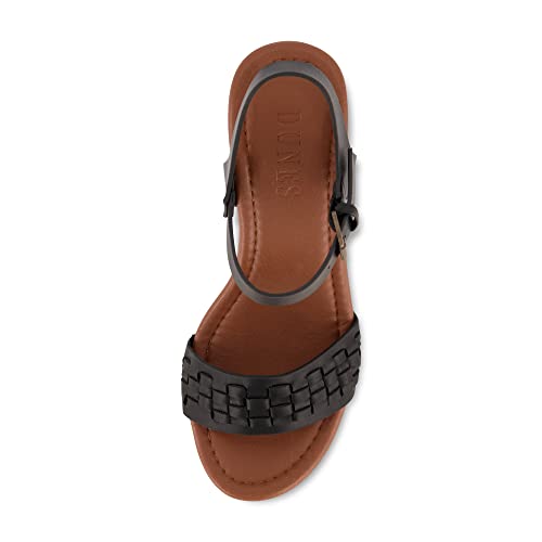 Image of Dunes Women's Sealy Faux Wood Woven Heel Sandal +Comfort Foam & LiteSole Technology, Wide Widths Available