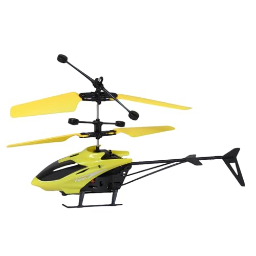 Image of Remote Control Helicopter Flying RC Aircraft | Easy-to-Fly Rechargeable Helicopter Toy for Kids | Indoor & Outdoor Use | Induction Flight | Stable Control | Yellow Black