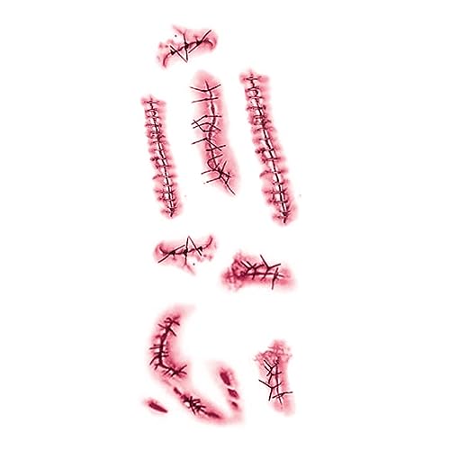 Tatuagem Cicatrizes Costuradas Halloween - Kit 8 Un