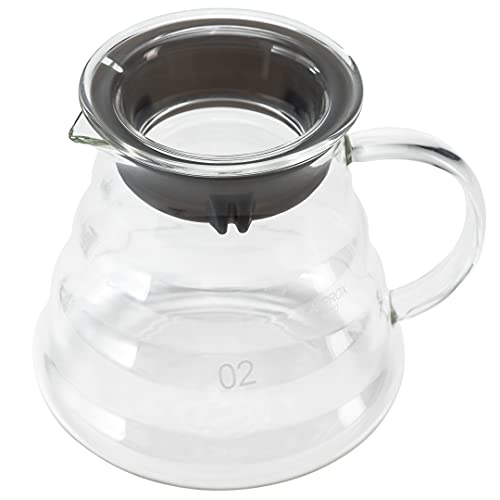 Restaurantware Restpresso 22 Ounce Coffee Carafe, 1 Insulated Coffee Server - Push-Button Top, Wide Spout, Clear Glass Coffee Pitcher, Built-In Handle, Leakproof #TOP1