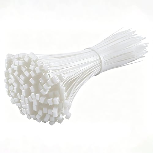 Image of Senshuomy Premium Heavy Duty Cable Ties, 100 Pack 250mm × 3.6mm (9.84 Inch/25cm), Self-Locking Nylon Zip Ties, UV-Resistant for Home, Workshop, Garden & Wire Organizing(White)