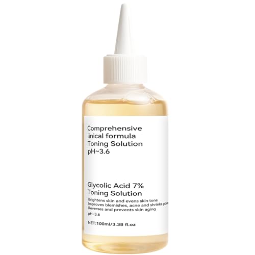Ácido Glicólico 7% Tónico Facial Exfoliante y Renovador – Glycolic Acid Toning Resurfacing Solution para Manchas y Acné, Suavizante e Hidratante, Apto para Todo Tipo de Piel