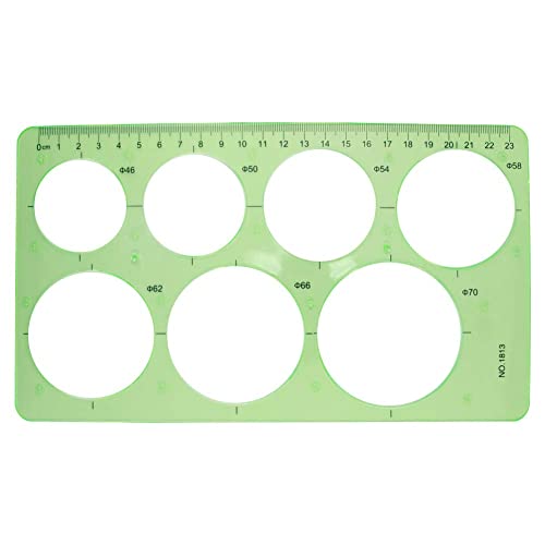 Hegebeck Modelos de desenho geométrico, réguas de plástico verde transparente, multifuncional, para