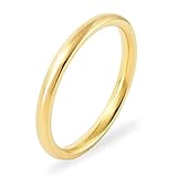 [SEIYA INTERNATIONAL] 指輪 レディース リング メンズ シンプル ステンレス 細め 2mm (ゴールド, 17号)