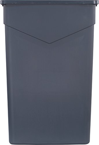 Image of Carlisle FoodService Products 34202323 TrimLine Rectangle Waste Container Trash Can Only, 23 gal, Polyethylene (LLDPE), Gray (Pack of 4)