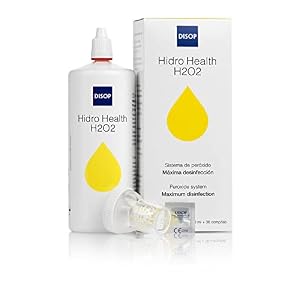 Hidro Health H2O2 liquide pour lentilles de contact sans conservateur Processus rapide en 1 heure. Solution nettoyante et désinfection maximale pour tous les types de lentilles 360 ml + 36 comprimés