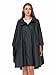 SaphiRose Unisex Rain Poncho Hooded Waterproof Raincoat for Adults Women (Black)