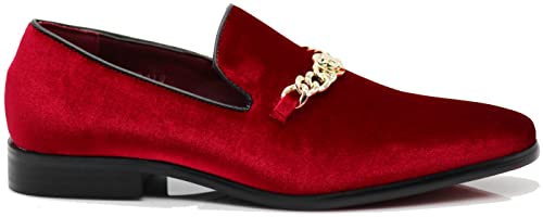 SP34 Men's Vintage Fashion Chain Buckle Dress Loafers Slip On Shoes Tuxedo Dress Shoes2