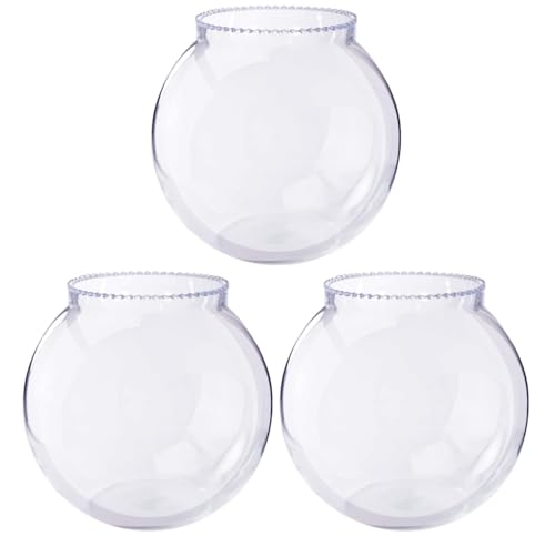 Image of AAMU Moon Mini Flower Vase, Candy Jar, Glass Planter for Money Plant & Bamboo Plant, Small Size Fish Bowl for Bars, Cafes, Modular Kitchen, Home, Table & Office Decoration - Pack of 3 Piece, 4 Inches