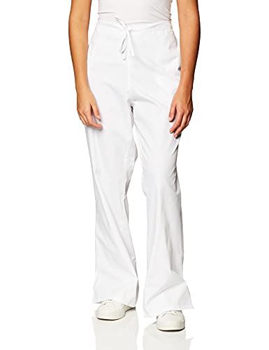 Cherokee Women's Workwear Scrubs Flare-Leg Drawstring Pant White Petite XX-Large