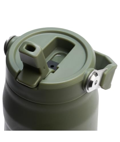 Image of Stanley IceFlow Flip Straw 2.0 Water Bottle 24 OZ | Built-In Straw with Larger Opening | Lightweight & Leak-Resistant | Insulated Stainless Steel | BPA-Free | Dried Pine