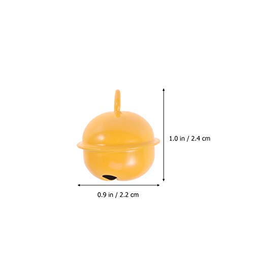 Kesyoo 50Pcs Jingle Bells Christmas Bell Decor Ornaments Colorful Diy Craft Bells For Christmas Festival Holiday Home Decoration 22Mm Yellow #TOP5