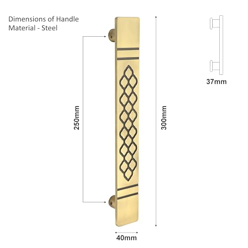 Image of COMPASS Main Door Handle | Door Handles for Main Door | Pull Handles for All The Doors of House | Office | Hotels, Antique Finish (PH-109, 12 Inch)