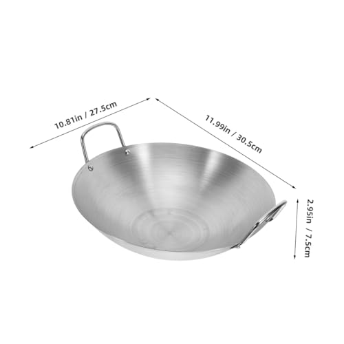 Wok de acero inoxidable con fondo redondo, gran tamaño miniatura 2