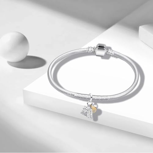 Charms Beads 925 Sterling Silver Gold Love Murano Glass Dangle Pendant with 5A Cubic fits for Charms Bracelets for Woman Girl Mother's Day Christmas Birthday Gift3