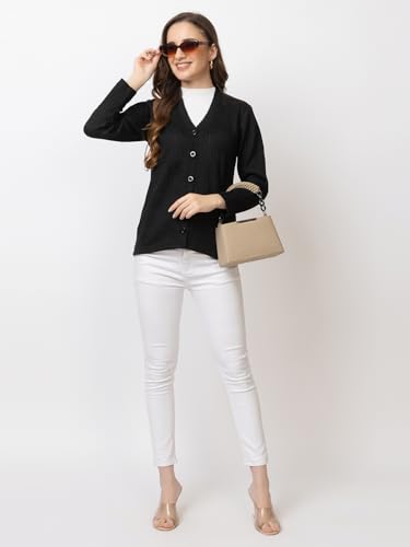 Image of Women's Warm Woolen Cardigan - Stylish Full Sleeve Knitwear for Winter, Cozy & Elegant Sweater
