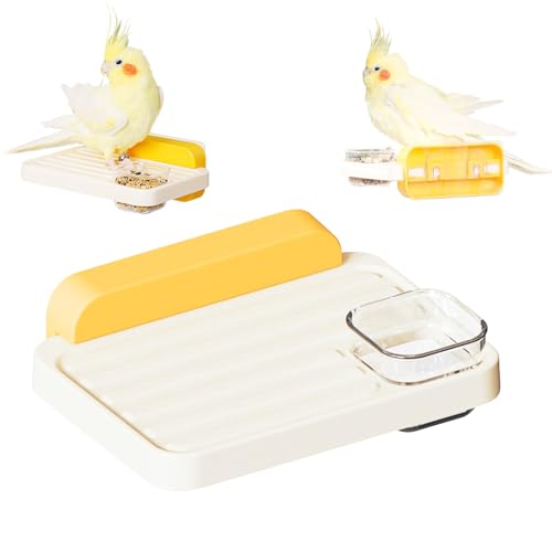 Comedero Pajaros, Juguetes Agapornis Acrílico, Jaulas para Loros para Mascotas Pequeñas como Pájaros y Hámsters, Juguetes Agapornis para Jaula con 1 Comedero, Extraíble y Fácil de Limpiar