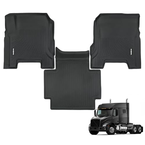 Naibeve Floor Mats for 2019-2025 Volvo VNL 760/860 Semi Trucks/VHD New/VNR - All Weather Custom Fit for Volvo VNL Floor Mats Waterproof Interior Accessories
