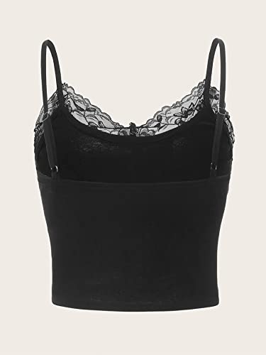 SOLY HUX Women's Y2k Gothic Lace Trim Cami Crop Top Sleeveless Sexy Tank Tops Camisole Clubwear Outfit2