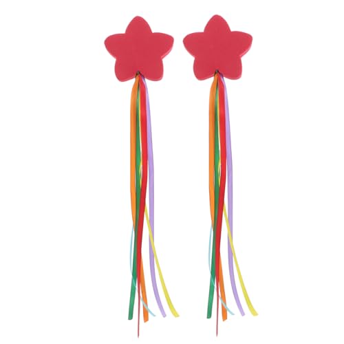 2 Pezzi Car Antenna Topper Rosso Forma di Stella con Nastro Decorazione Auto Resistente Alle Intemperie per Tetto Migliora Segnale e Stile Unico