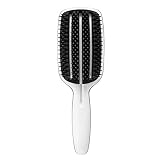 Tangle Teezer Cepillo para secado con secador de pelo blanco - Cepillo plano para alisar el pelo y da volumen - Cepillo de pelo profesional de secado...